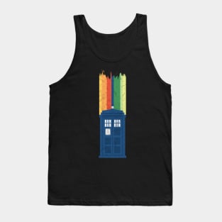 A New Doctor Is In The House - 13th Stripes Blue Police Box 2 Tank Top